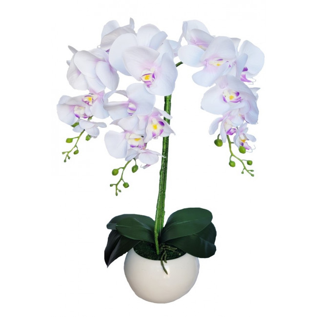 Silikonová orchidea v bielo fialovej farbe