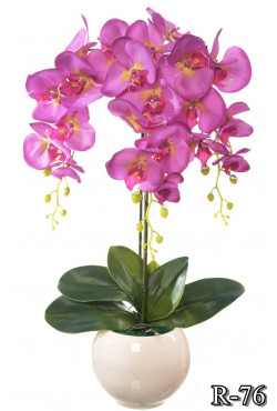 Silikonová orchidea ružovo žlta