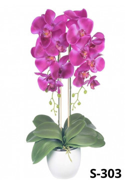 Silikonová orchidea 64cm tmavo ružova