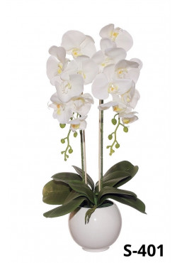 Silikonová orchidea biela 64cm