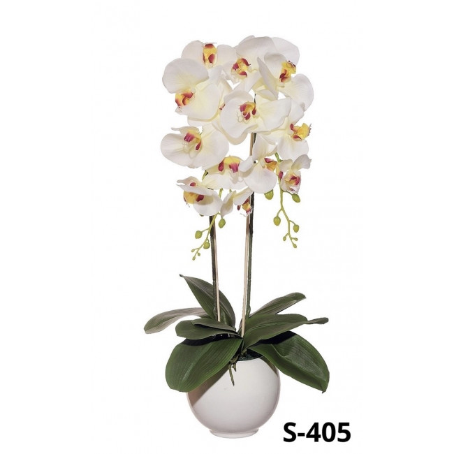 Umelá orchidea vo farbe ecru