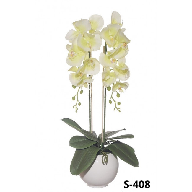 Silikonová orchidea v keramickom kvetináči