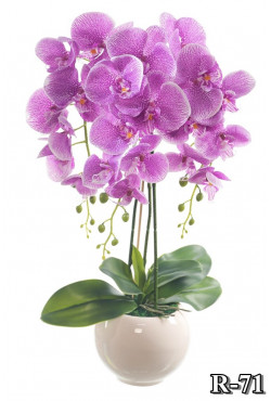 Umelá silikonová orchidea v ružovo melírovanej farbe