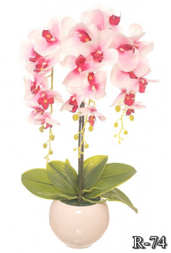 Silikonová orchidea v bielo ružovej farbe